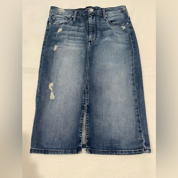 Black orchard, the pencil skirt, denim factory, distressed size 29 cool & comfy - Picture 2 of 9